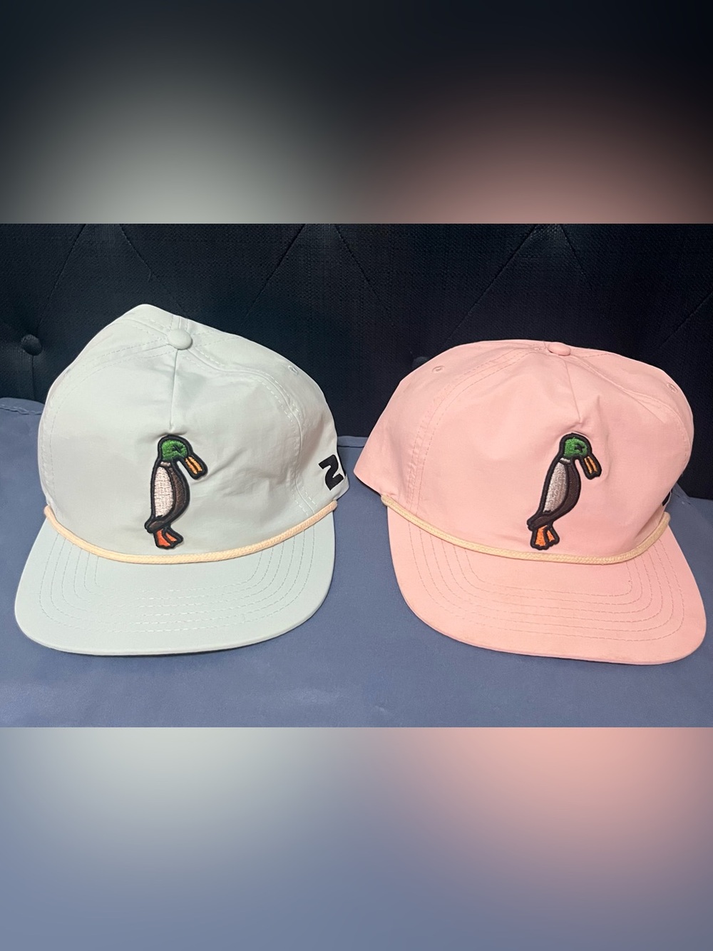 Duck Rope 5-Panel Cap - Pink and Light Blue